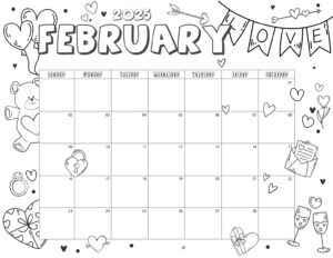 Simple February 2025 calendar with Monday start and weekend highlights