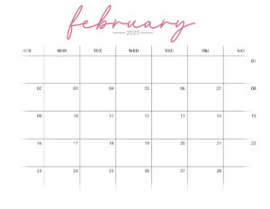 Simple February 2025 calendar with Monday start and weekend highlights